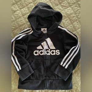 Adidas Kids Black and White Hoodie